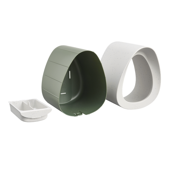 essential mangeoire à oiseaux 18cm gris fibreux